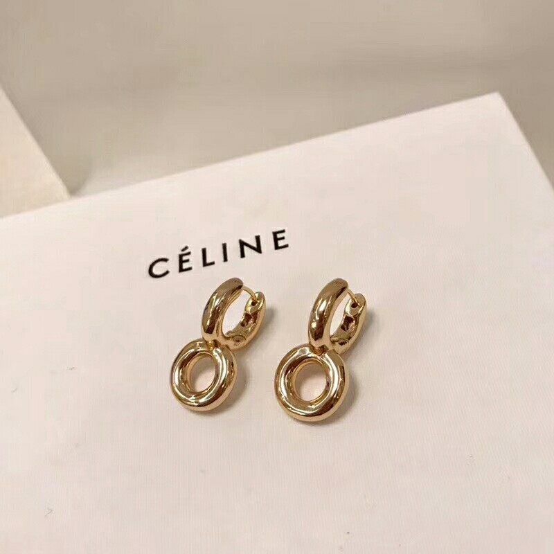 现货秒发 【celine 双圆 耳环】一句话,要显脸瘦,就选它超级无敌能起