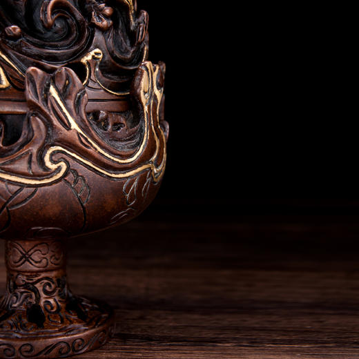紫铜鎏金博山炉铜香炉 商品图4