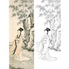 陈少梅竖幅工笔传统仕女人物白描底稿-竹石仕女图-多种白描尺寸可选-CR07 商品缩略图0