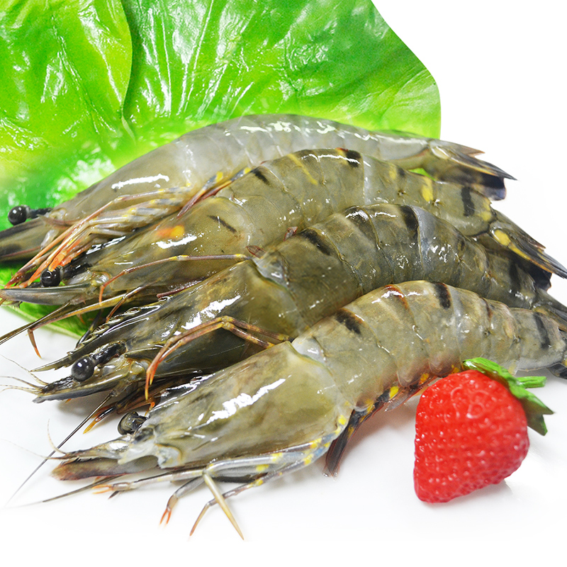 跃瀚 越南草虾(黑虎虾)(22-24只)500g