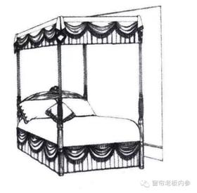 窗帘搭配手绘图之窗帘和床蓬的手绘图欣赏