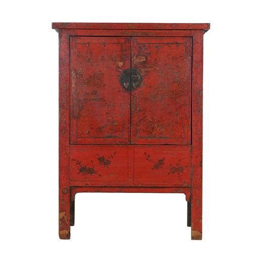 清晚期红漆中号描金柜  编号:Q0410030630  尺寸:96*49*131cm 商品图1
