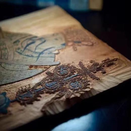 财神画 门神画 手工木板水印真金 福善平施 商品图3