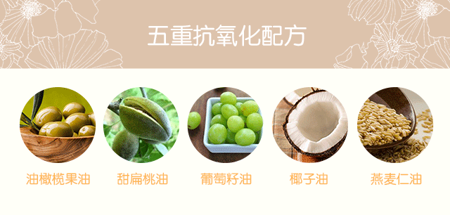 五重抗氧化配方 淡化唇纹 油橄榄果油,甜扁桃油,葡萄籽油,椰子油