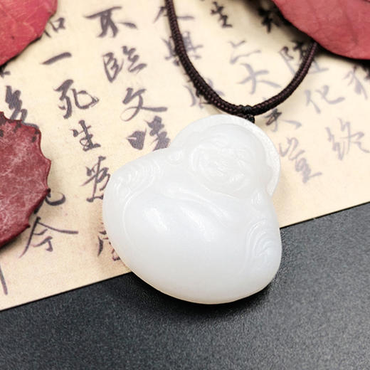 和田玉（白玉）俄料挂件-弥勒佛 商品图0