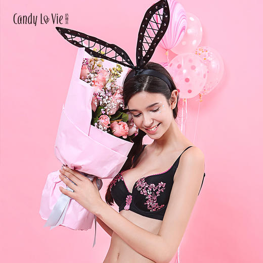 桃花运 桃花色刺绣少女大罩杯文胸 101/121/151型 奶糖派Candy La VIE 商品图0