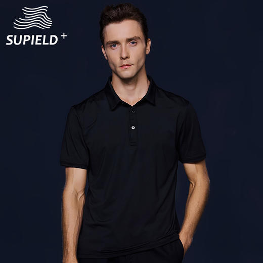 Supield（素湃）创意疏水黑科技短袖POLO衫男防水防污半袖商务翻领T恤速干 商品图0