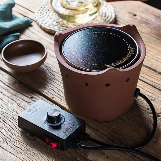 玉顺堂丨电炭炉 红泥小电陶炉 550W 煮茶温水（不含玻璃侧把壶） 商品图1
