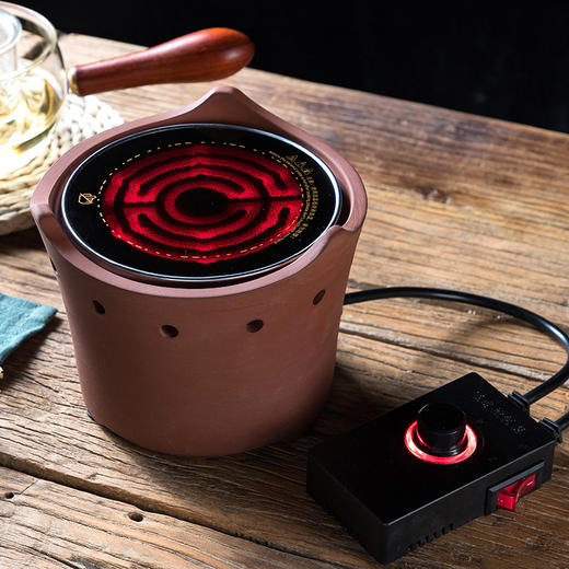 玉顺堂丨电炭炉 红泥小电陶炉 550W 煮茶温水（不含玻璃侧把壶） 商品图3