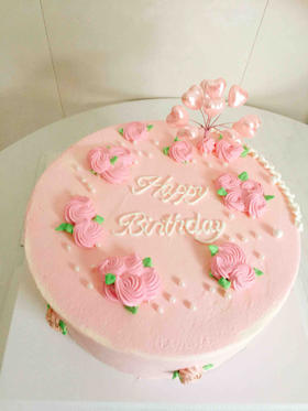 粉色奶油花 蛋糕