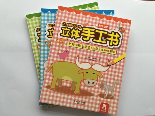 立体手工书 乐乐趣 涂色 折纸 多功能玩具 幼儿趣味动物（全3册） 商品图0