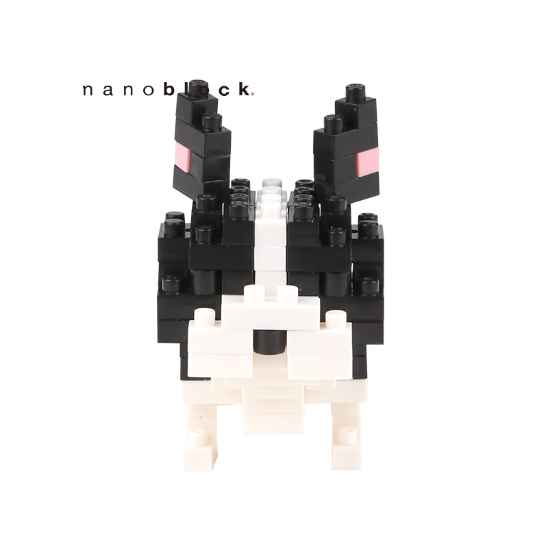 日本nanoblock益智拼装积木玩具 法国花斑斗牛犬