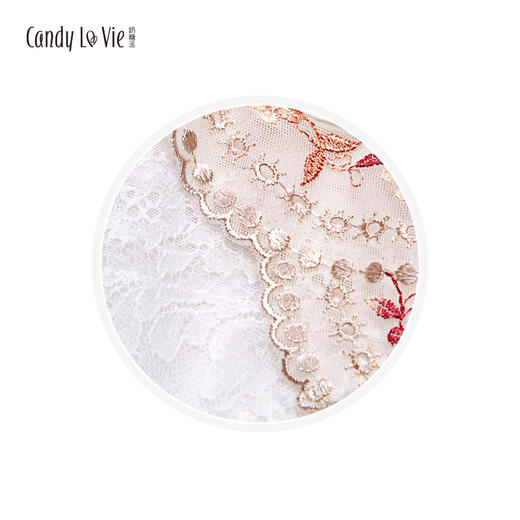 圆舞曲配套  刺绣内裤 香槟色 中腰女三角裤 207A015 商品图3