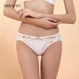 圆舞曲配套  刺绣内裤 香槟色 中腰女三角裤 207A015