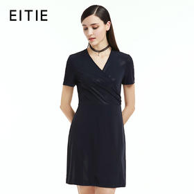 EITIE爱特爱女装春季收腰显瘦包臀一步裙短款V领连衣裙5507265