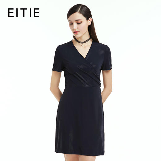EITIE爱特爱女装春季收腰显瘦包臀一步裙短款V领连衣裙5507265 商品图0