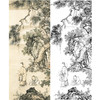 陈少梅竖幅工笔山水人物白描底稿-《束书图》-多种白描尺寸可选-CR27 商品缩略图0