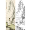 陈少梅竖幅工笔山水人物白描底稿-《柳下行》-多种白描尺寸可选-CR23 商品缩略图0