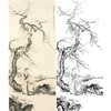 陈少梅竖幅工笔画白描底稿-山水人物-《梅下高士》-多种白描尺寸可选-CR26 商品缩略图0