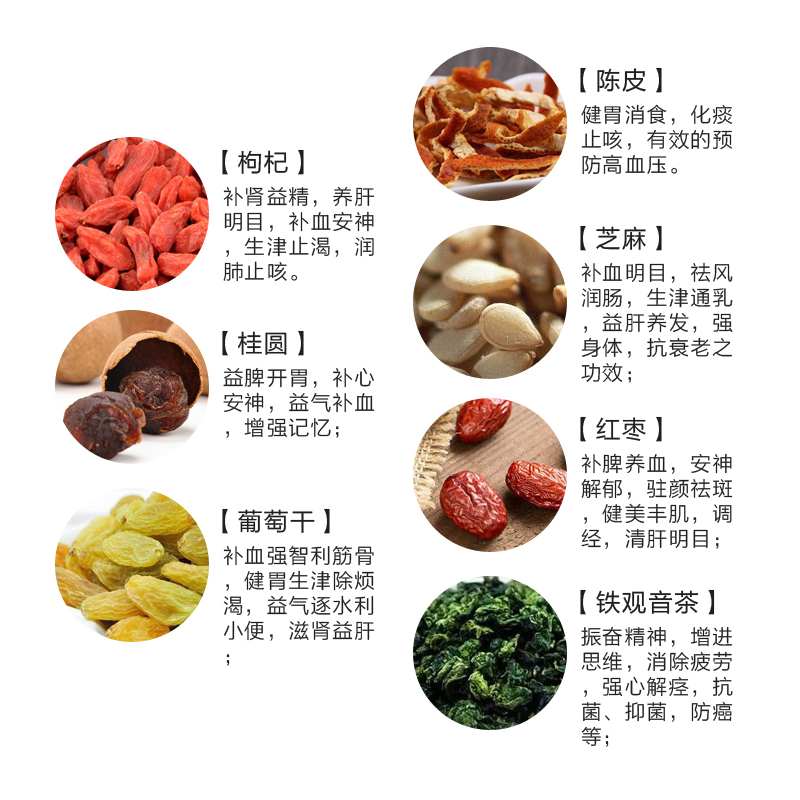 枸杞陈皮铁观音八宝茶 理气健脾 祛湿化痰