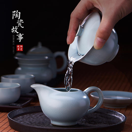 盖碗-陶瓷汝窑三才盖碗厚德/莲花2款150ML 商品图4