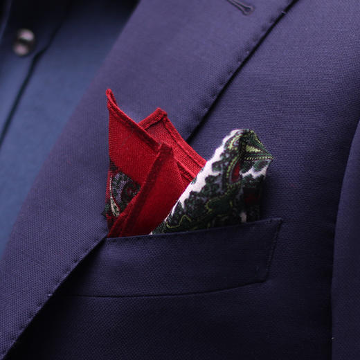 男士羊毛数码印花胸带巾 商品图1