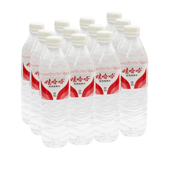 娃哈哈塑包饮用纯净水596ml*12瓶/箱
