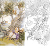 竖幅工笔传统人物白描底稿-工笔罗汉及仕女-纪淑文-JA12 商品缩略图0