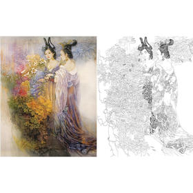 工笔传统人物白描底稿-工笔罗汉及仕女-纪淑文-斗方小品册页-JA03