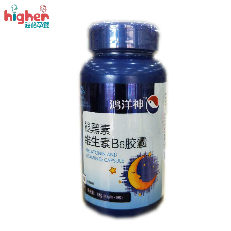 鸿洋神牌褪黑素维生素b6胶囊0.3g*60粒