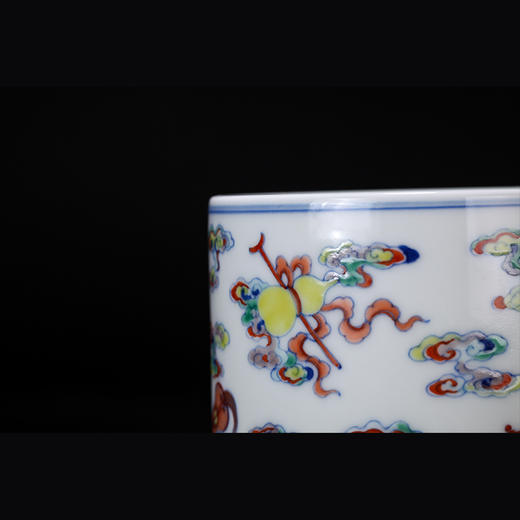 宝瓷林青花斗彩八宝纹笔筒 商品图1