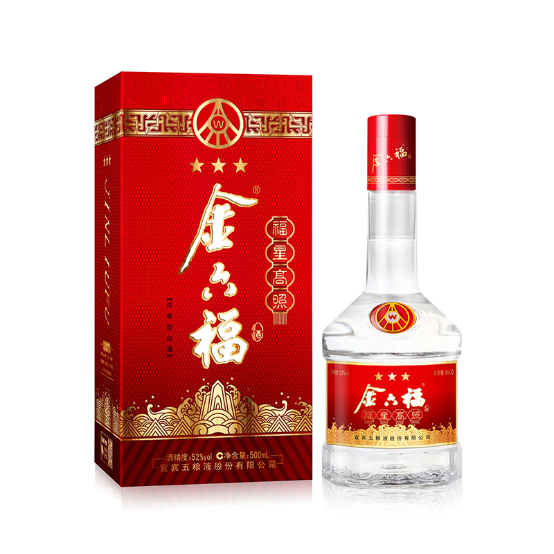 52°金六福酒(三星)(整件)6瓶*500ml