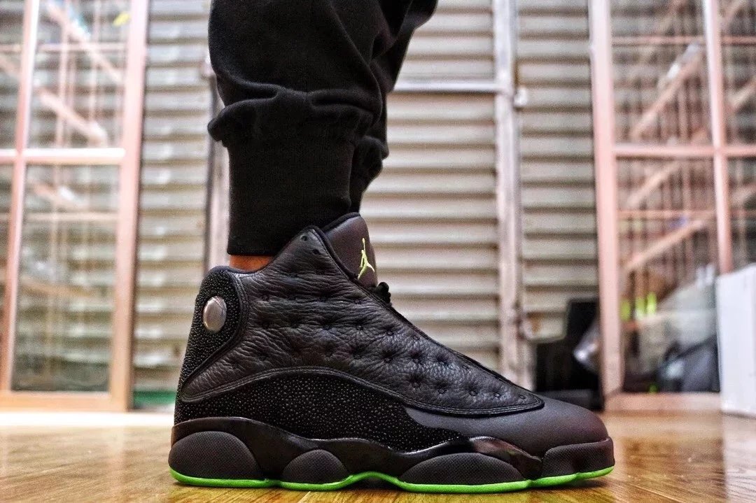 air jordan aj13乔13黑绿高帮男款篮球鞋 414571-030