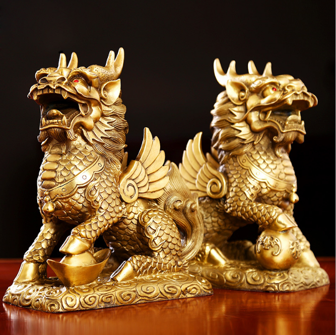00 颜色:  特小号黄铜财富麒麟一对(公母),小号黄铜财富麒麟一对(公母