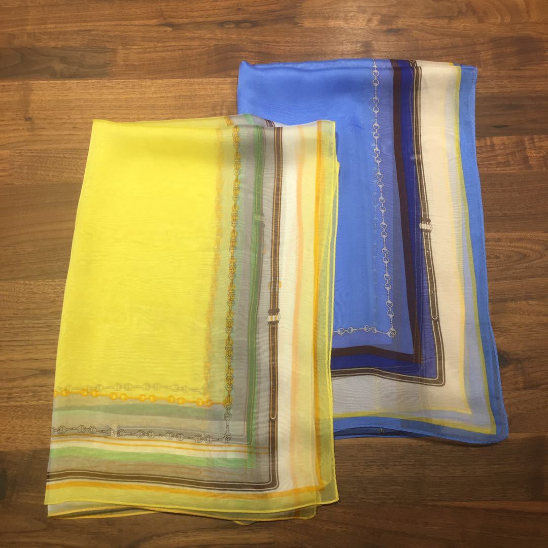 桑蚕丝印花长巾