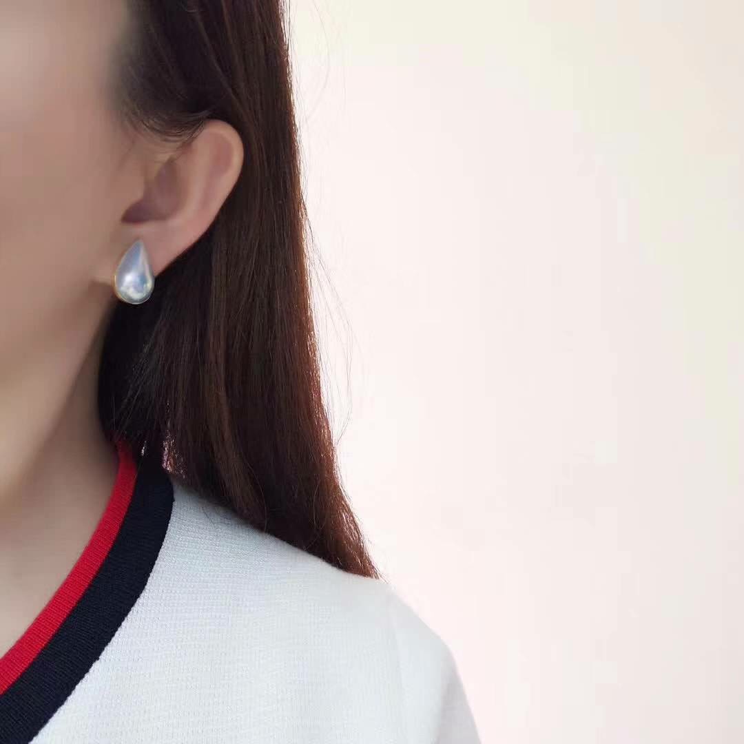 水滴马贝耳钉