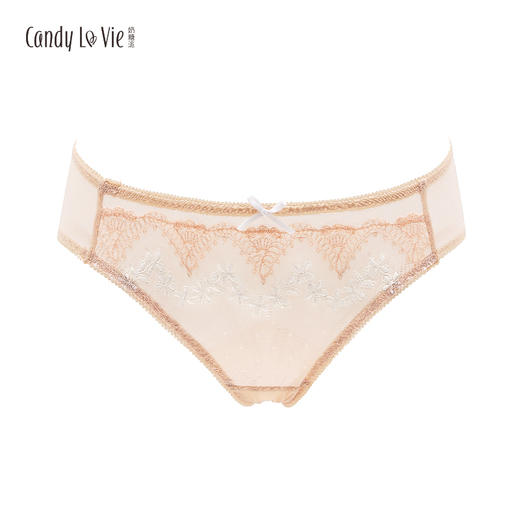 陌上花开配套刺绣内裤  暖肤、墨黑 低腰女三角裤 奶糖派Candy La VIE204A007 商品图2