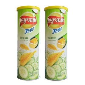 【零食】桶装乐事薯片黄瓜口味104g/盒