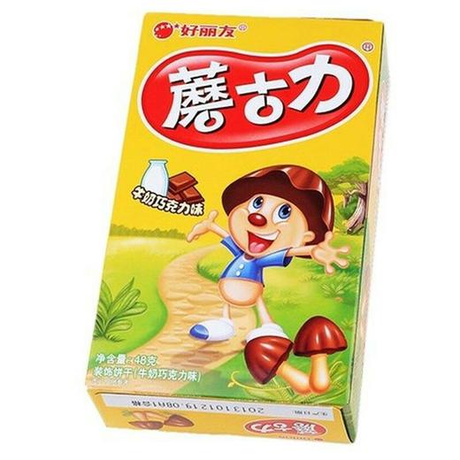 【零食】好多鱼蘑菇力牛奶巧克力味48g/盒 商品图0