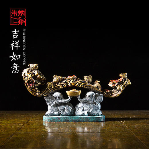 朱炳仁铜 铜吉祥如意摆件 家居饰品工艺品 艺术品 送礼礼品 商品图0