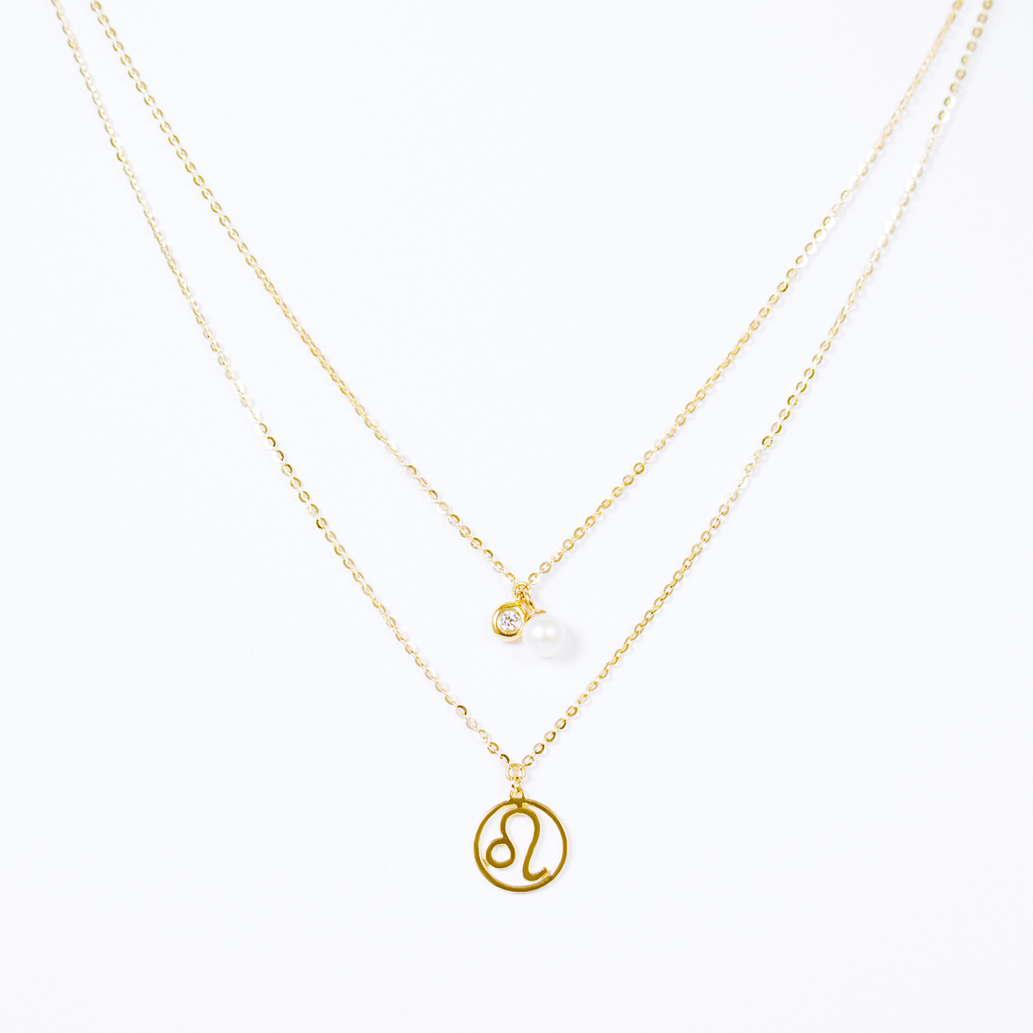 「十二星座」18K玫瑰金锆石项链