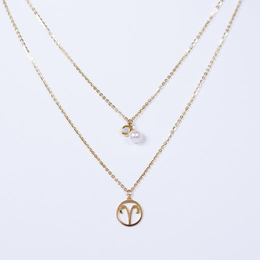 「十二星座」18K玫瑰金锆石项链 商品图10