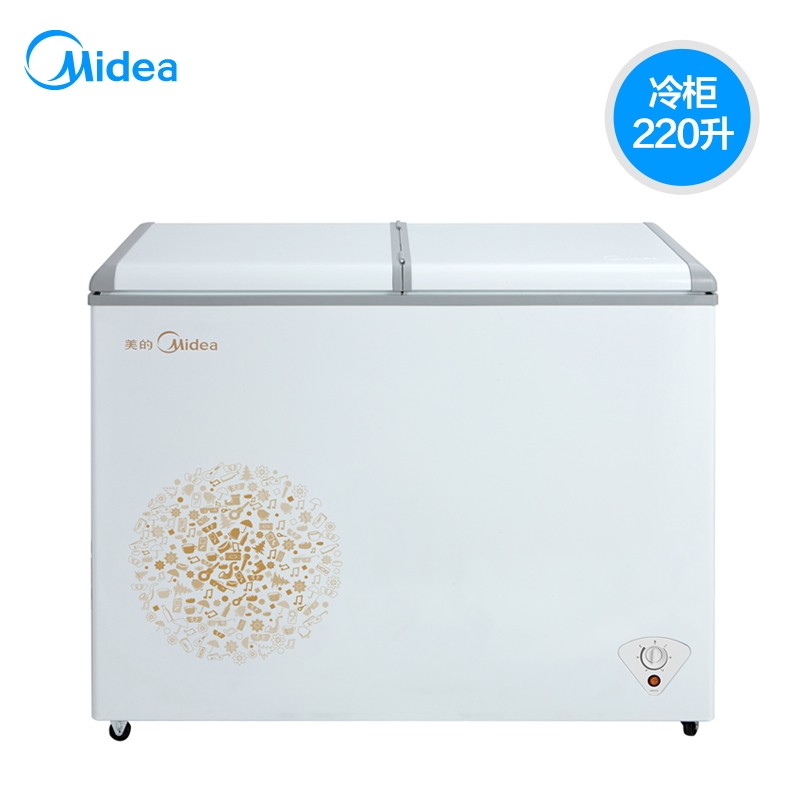 d美的(midea)220升 家用商用冰柜 双箱双温冷柜 蝶形门侧掀门 (妙趣金