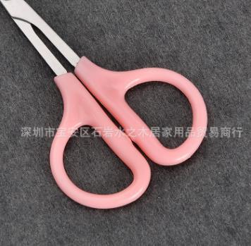 【居家】。粉色弯头美容小剪刀 针线包剪刀不锈钢迷你家用剪刀 商品图3