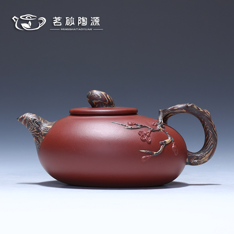 【茗砂陶源】宜兴紫砂壶助工顾国芳纯手工茶壶茶具原矿底槽青石梅壶