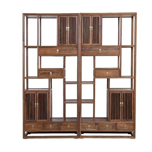 新仿黑胡桃木新中式多宝阁柜子书架DXH15110001-A  Newly made Black walnut wood Reproduction Display shelf 商品图2