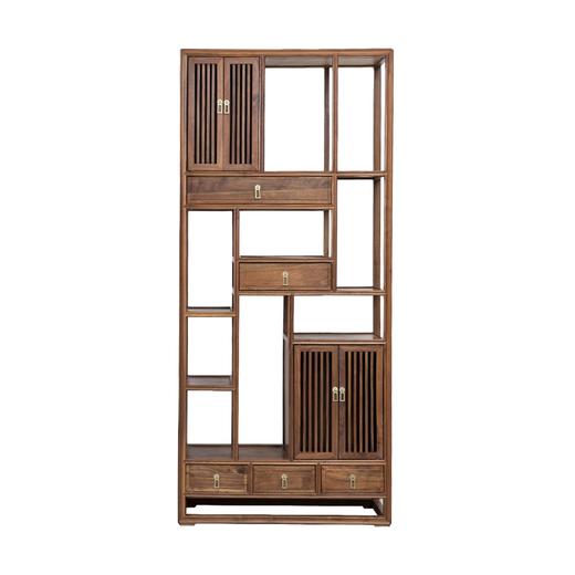 新仿黑胡桃木新中式多宝阁柜子书架DXH15110001-B Newly made Black walnut wood Reproduction Display shelf 商品图1