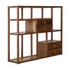 新仿黑胡桃木新中式四屉双面多宝阁书架架子QN1609000766 Newly made Black walnut wood Reproduction Double side display shelf 商品缩略图2