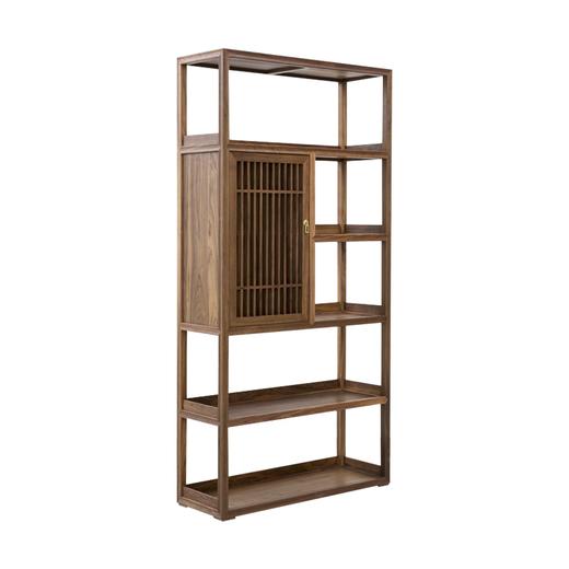 新仿黑胡桃木新中式书架百宝阁架子QN1608001468 Newly made Black walnut wood Reproduction Display shelf 商品图3