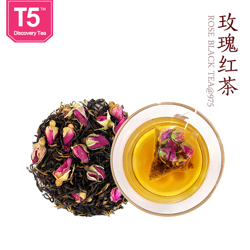 t5茶 玫瑰红茶 花茶组合茶包玫瑰花茶茶叶花草茶红茶包 袋泡茶